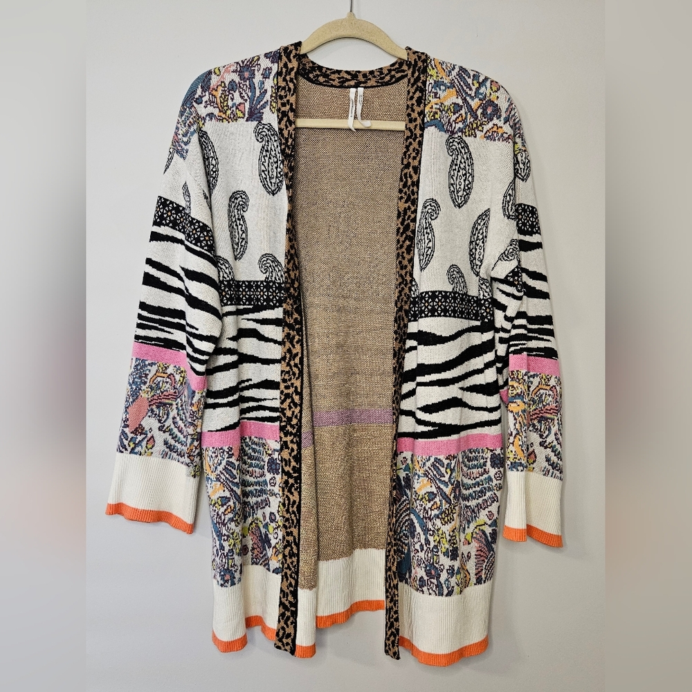Anthropologie Multicolor Patterned Cardigan